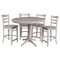 International Concepts 36 in. Round Extension Dining Table with 4 Emily Counter Height Stools - 5 Piece Set K09-36RXT-27-S6172-4 - alternate 2